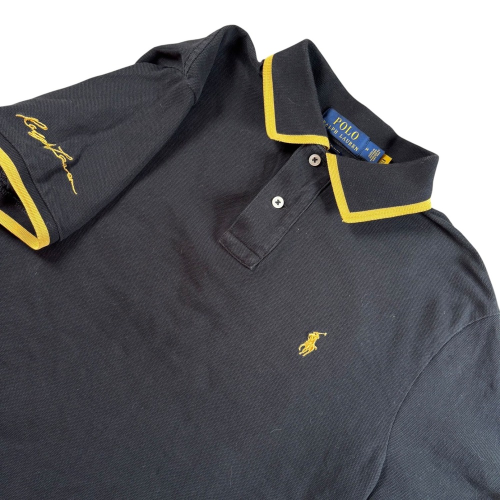 Polo Ralph Lauren Polo Shirt Mens M Black Preppy Equestrian Old Money Academia